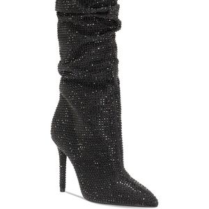 Jessica Simpson Slouch Black Rhinestone Boots